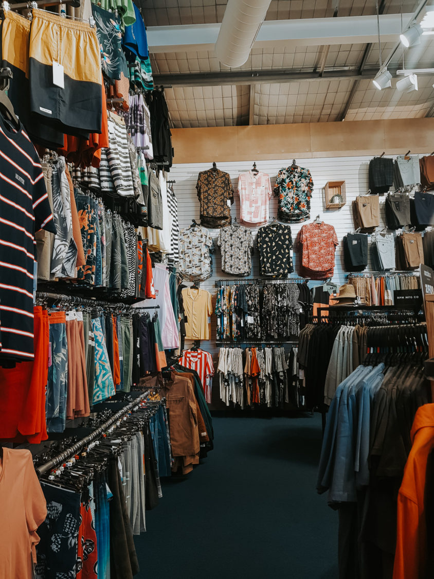 Inside of a surf shop in Mount Maunganui