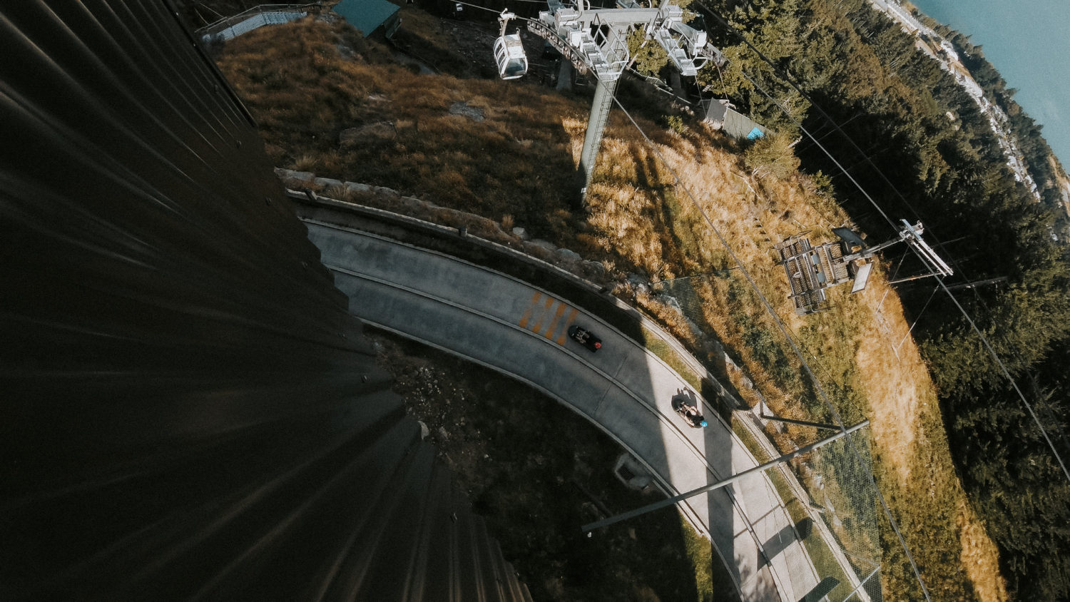 Aerial View of the Luge track in Queenstown