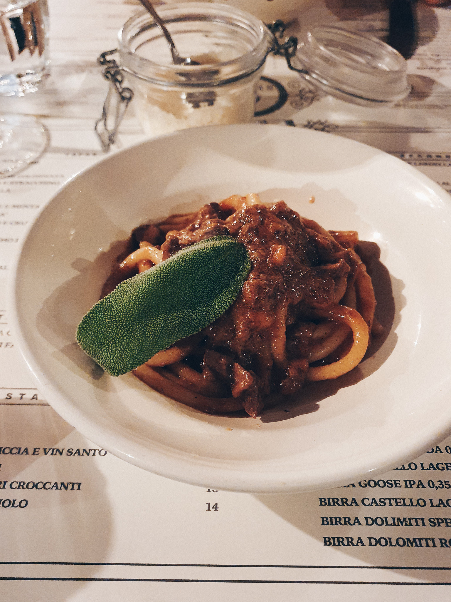 Ragu plate in the il vivandiere restaurant in Florence