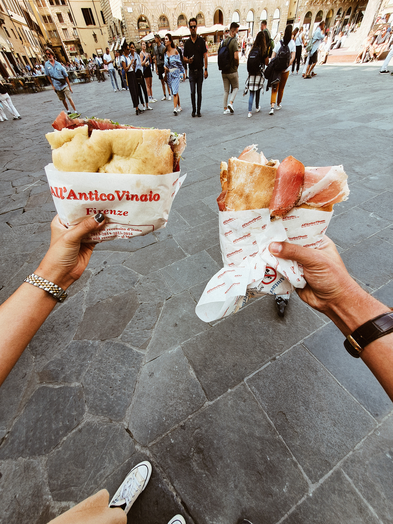 Sandwiches from all'antico vinaio in Florence