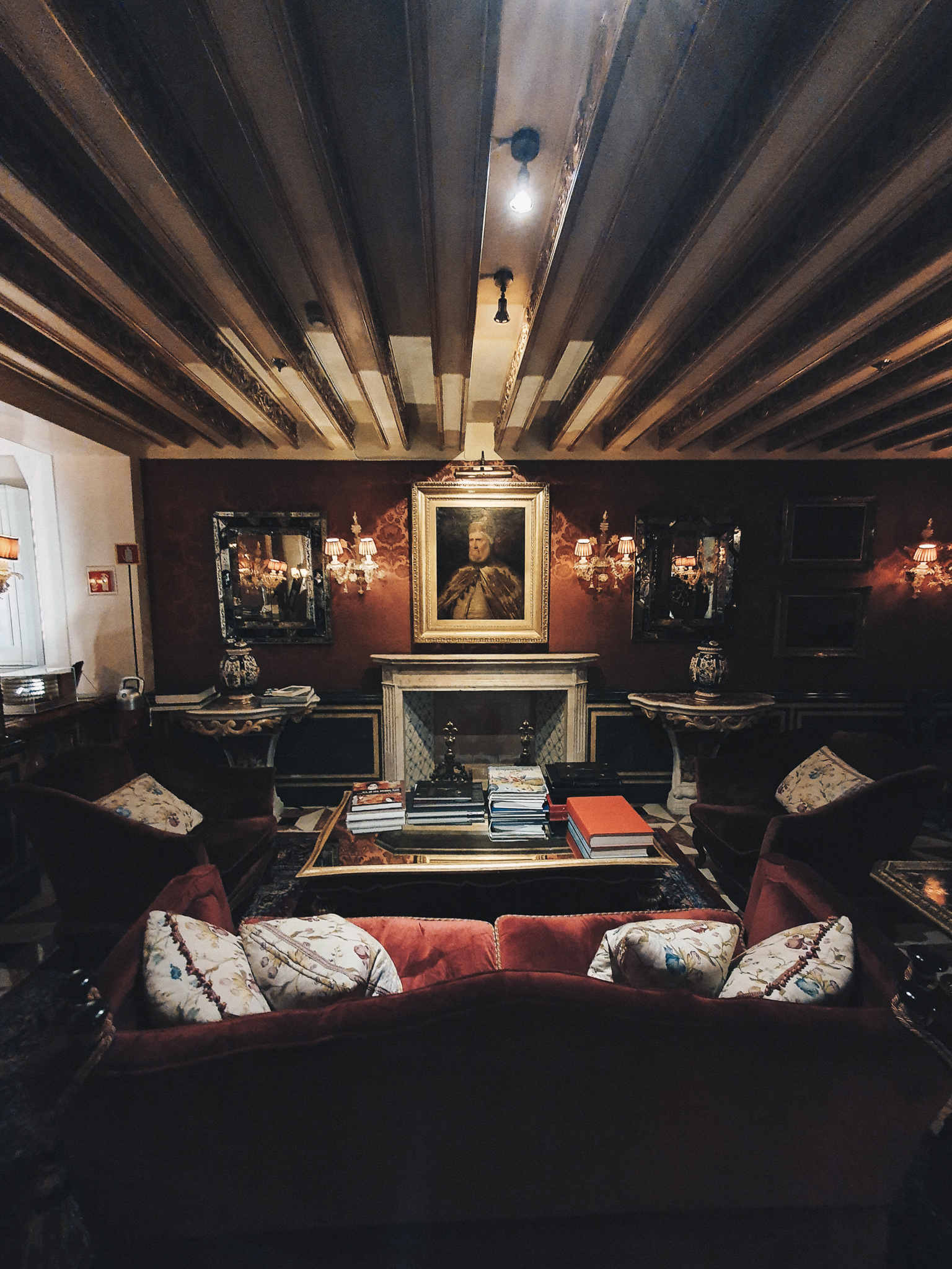 The inside of Bar Longhi in Gritti Palace Hotel, Venice