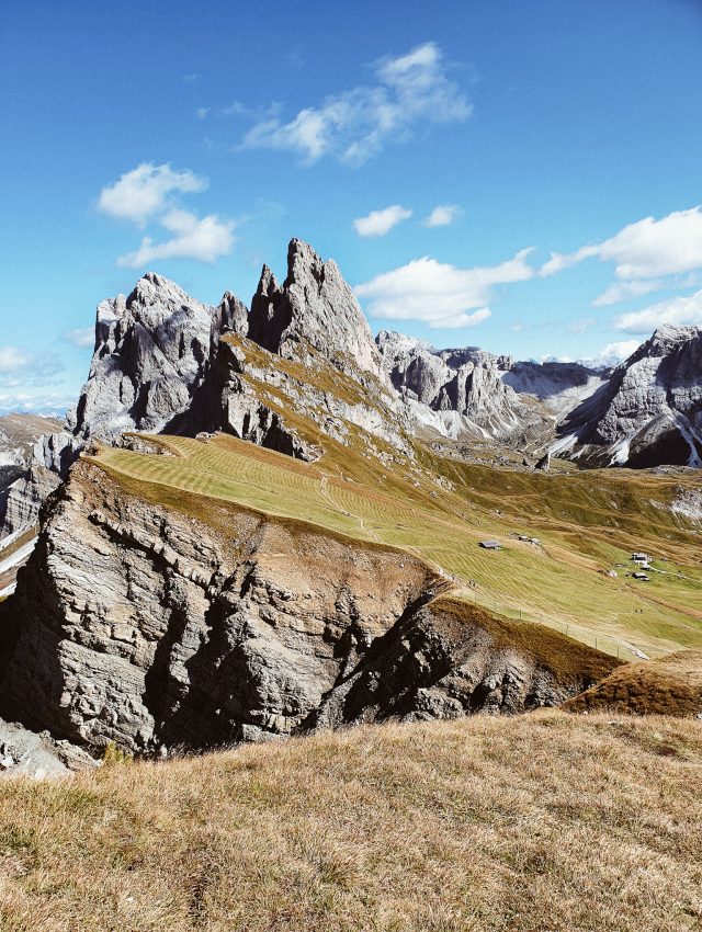View at the top of Seceda in the Dolomites